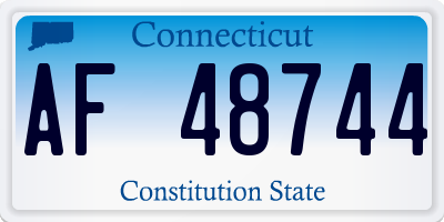 CT license plate AF48744