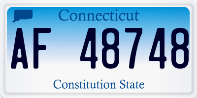 CT license plate AF48748