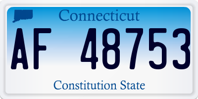 CT license plate AF48753