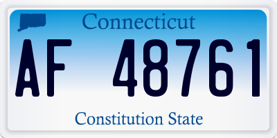 CT license plate AF48761