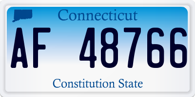CT license plate AF48766