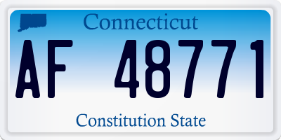 CT license plate AF48771
