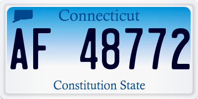 CT license plate AF48772