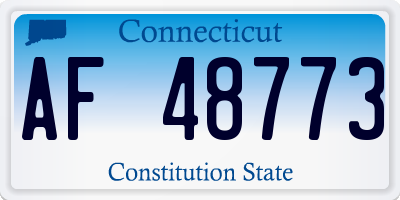 CT license plate AF48773