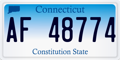 CT license plate AF48774