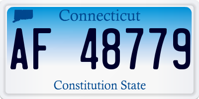 CT license plate AF48779