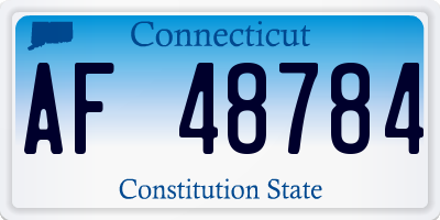 CT license plate AF48784
