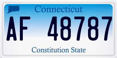CT license plate AF48787