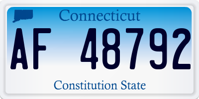 CT license plate AF48792