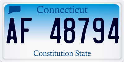CT license plate AF48794