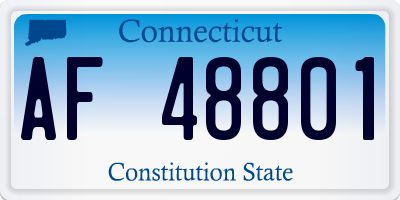 CT license plate AF48801