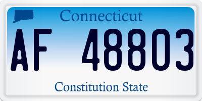 CT license plate AF48803
