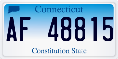 CT license plate AF48815