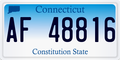 CT license plate AF48816