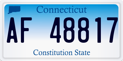 CT license plate AF48817