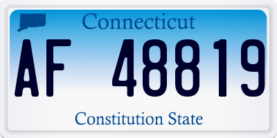 CT license plate AF48819