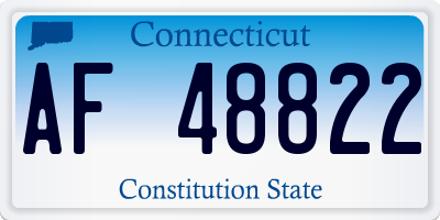CT license plate AF48822