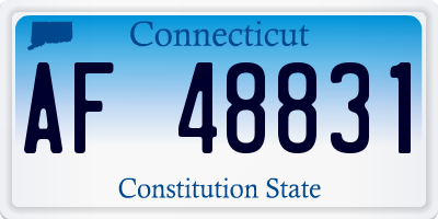 CT license plate AF48831