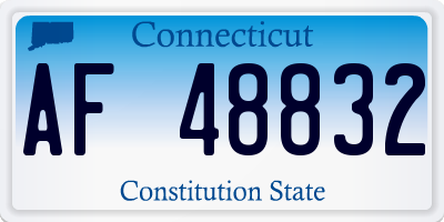CT license plate AF48832