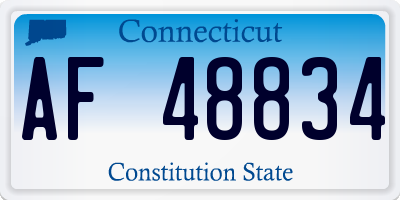 CT license plate AF48834