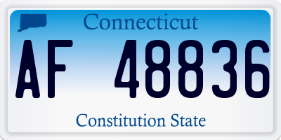 CT license plate AF48836