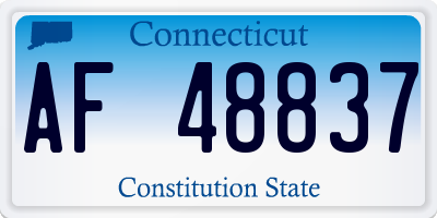 CT license plate AF48837