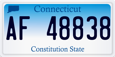 CT license plate AF48838
