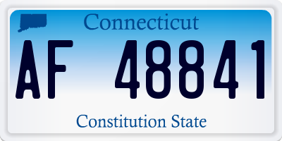 CT license plate AF48841