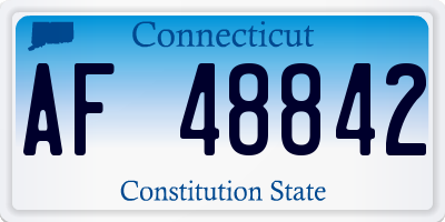 CT license plate AF48842