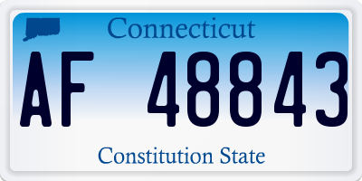 CT license plate AF48843