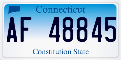 CT license plate AF48845