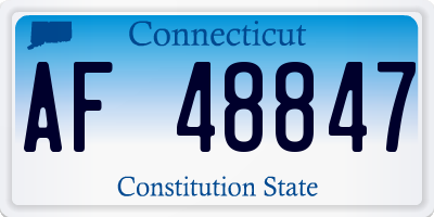 CT license plate AF48847