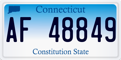 CT license plate AF48849