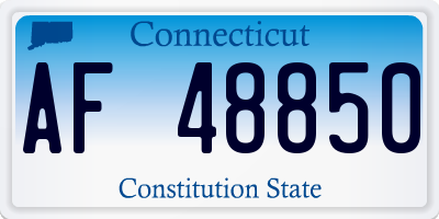 CT license plate AF48850