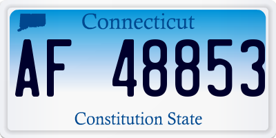 CT license plate AF48853