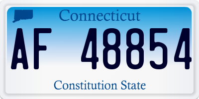CT license plate AF48854