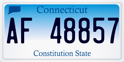 CT license plate AF48857