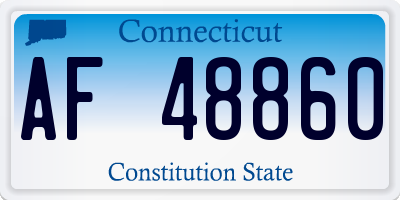 CT license plate AF48860