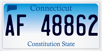 CT license plate AF48862