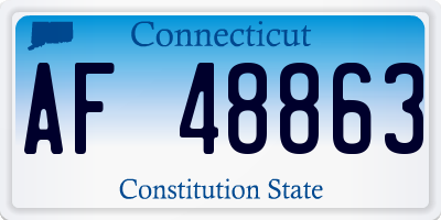 CT license plate AF48863