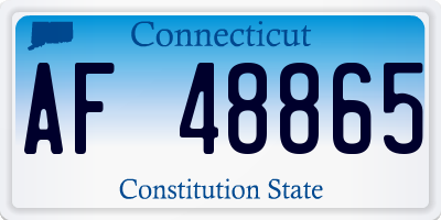 CT license plate AF48865