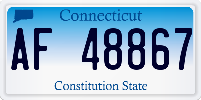 CT license plate AF48867