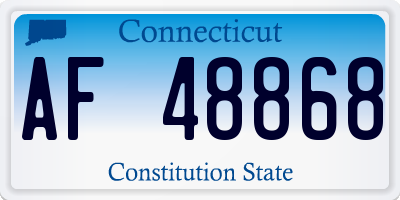 CT license plate AF48868