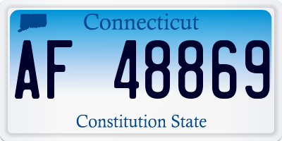 CT license plate AF48869