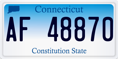 CT license plate AF48870