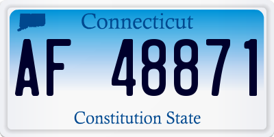 CT license plate AF48871