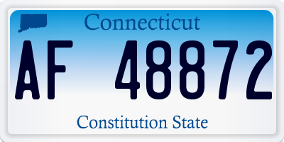 CT license plate AF48872