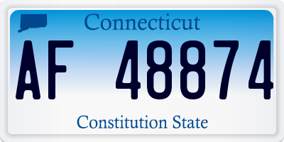 CT license plate AF48874