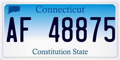CT license plate AF48875