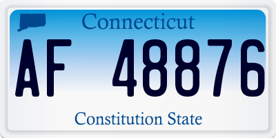 CT license plate AF48876